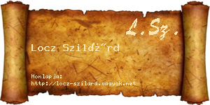 Locz Szilárd névjegykártya