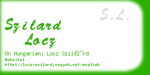 szilard locz business card